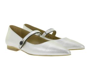 High-quality women's FLY London ballerina flats, made in Portugal, with cushioned insole, mid-height shoes, P145265 003 Silver