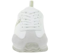 CAPRICE Women's Layered Look Sneakers, Genuine Leather Lace-Up Shoes, 9-23720-44 191 White