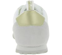 CAPRICE Women's Layered Look Sneakers, Genuine Leather Lace-Up Shoes, 9-23720-44 191 White