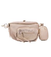 Modische Steve Madden Damen Umhängetasche mit Ziersteinen Schulter-Tasche 25 x 16 x 9cm SM13000640 Beige