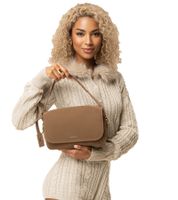 Stylische NeroGiardini Argilla Damen Umhängetasche Echtleder-Tasche Schulter-Tasche Made in Italy 27 x 18 x 9cm I544042D 331 Braun