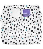 Couche lavable durable Bambino Mio pour bébé et jeune enfant, motif à pois, tout-en-un, taille unique (3-15 kg), blanche