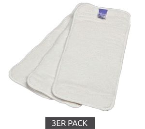 Lot de 3 inserts absorbants Bambino Mio pour bébé et jeune enfant, avec couche supérieure respirante, blanc