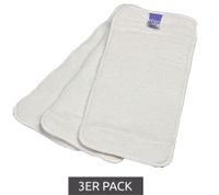 Lot de 3 inserts absorbants Bambino Mio pour bébé et jeune enfant, avec couche supérieure respirante, blanc