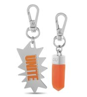 Urbanes Calvin Klein Charm-Set Downtown Edelstahl-Anhänger mit kontrastfarbigen Harz und UNITE-Schriftzug Taschen-Accessoires 7x1,3cm KJJCSA090100 Silber/Orange