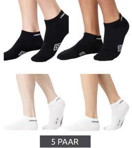 5 Paar umbro Herren und Damen Sport Socks Sneaker-Socken Strümpfe Oeko-Tex Standard 100 in Schwarz oder Weiß