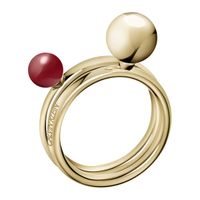 Stackable Calvin Klein Women's Designer Rings, Set of 2, Stainless Steel Ring from the Bubbly Collection, Ring Size 6, KJ9RJR140406, Gold/Rose