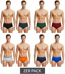 2-Pack U.S. POLO ASSN. Premium Men's Briefs, Sustainable Underwear, 180 g/m², 134 68263 53696 in Gray/Black, Blue/Navy, Green/Red, Orange/Gray