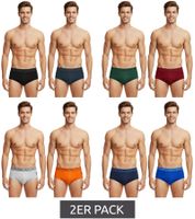 2-Pack U.S. POLO ASSN. Premium Men's Briefs, Sustainable Underwear, 180 g/m², 134 68263 53696 in Gray/Black, Blue/Navy, Green/Red, Orange/Gray