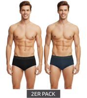 2-Pack U.S. POLO ASSN. Premium Men's Briefs, Sustainable Underwear, 180 g/m², 134 68263 53696 in Gray/Black, Blue/Navy, Green/Red, Orange/Gray