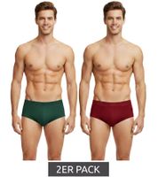 2-Pack U.S. POLO ASSN. Premium Men's Briefs, Sustainable Underwear, 180 g/m², 134 68263 53696 in Gray/Black, Blue/Navy, Green/Red, Orange/Gray