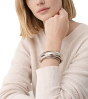 Zeitloser Calvin Klein Fluid Damen-Armreif aus Edelstahl Eleganter Arm- & Handgelenk-Schmuck Größe XS KJ3MD0001 Silber