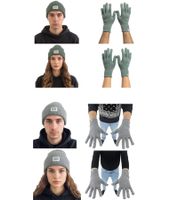 Bequeme SCOTCH & SODA Woll-Mütze und Handschuhe Strick-Handschuhe Strick-Beanie mit Logo-Patch Accessoires Wolle SSV5-3012 in Grau oder Grün