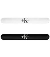 Pack de 2 pulseras Calvin Klein Slap con el logo de "Calvin Klein Jeans", 20,5 cm, KJJLBB850200, Negro/Blanco
