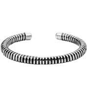 Elegante brazalete de acero inoxidable de Calvin Klein para mujer, talla XS, KJ9FBF2001, plateado/negro