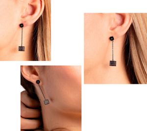 Boucles d'oreilles puces Calvin Klein pour femme, ornées de cristaux Swarovski, en acier inoxydable, gris/rose clair, gris/rose ou gris/or