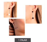 Calvin Klein Women's Stud Earrings with Swarovski Crystals, Stainless Steel Earrings, Gray/Light Pink, Gray/Pink, or Gray/Gold