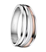 Modernes Calvin Klein Damen Edelstahl-Armband im geschwungenen Design Arm-Schmuck Handgelenk-Schmuck KJ3DPD2001 Silber/Rosegold