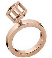 Timeless Calvin Klein Women's Ring with Cube Pendant, Stainless Steel Ring, KJ3HPR10010, Rose Gold
