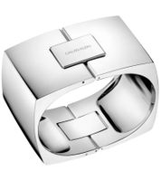 Bracelet jonc Calvin Klein ASSERTIVE pour femme, en laiton argenté, taille S, KJAHMD00010