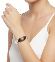 Calvin Klein Damen Armband mit oval geformtem Stein Edelstahl-Armband Arm-Schmuck Armreif Größe XS KJ3QCD0201 Silber