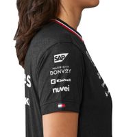 Perforated Mercedes-Benz AMG Petronas F1 Driver Tee Women's T-Shirt with Team and Sponsor Logos Motorsport Shirt 701227951 002 Black