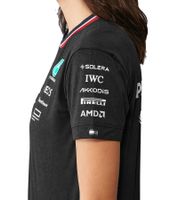 Perforated Mercedes-Benz AMG Petronas F1 Driver Tee Women's T-Shirt with Team and Sponsor Logos Motorsport Shirt 701227951 002 Black