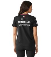 Perforated Mercedes-Benz AMG Petronas F1 Driver Tee Women's T-Shirt with Team and Sponsor Logos Motorsport Shirt 701227951 002 Black