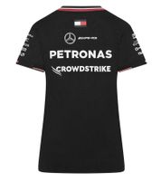 Perforated Mercedes-Benz AMG Petronas F1 Driver Tee Women's T-Shirt with Team and Sponsor Logos Motorsport Shirt 701227951 002 Black