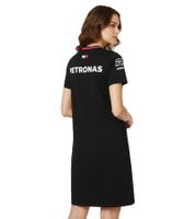 Sporty Mercedes-Benz AMG Petronas Women's Dress with Team and Sponsor Logos, Cotton Dress 701227958 001, Black