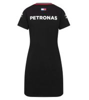 Sporty Mercedes-Benz AMG Petronas Women's Dress with Team and Sponsor Logos, Cotton Dress 701227958 001, Black