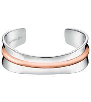 Stilvolles Calvin Klein Damen Armreif Edelstahl-Armband aus der Kollektion Slinky Arm-Schmuck Handgelenk-Schmuck Größe XS KJCZPF2001 Silber/Rosegold