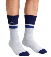 3 Pairs of SCOTCH & SODA Men's Crew Socks Amsterdam Cotton Blend Everyday Socks One Size / 41-46 Business Socks SS601099-037 Grey/Navy, Blue Melange, Blue Striped