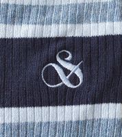 3 Pairs of SCOTCH & SODA Men's Crew Socks Amsterdam Cotton Blend Everyday Socks One Size / 41-46 Business Socks SS601099-037 Grey/Navy, Blue Melange, Blue Striped