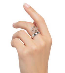 Timeless Calvin Klein Women's Ring with Cube Pendant, Stainless Steel Ring, Size 6, KJ3HMR00010, Silver