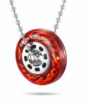 Urban Calvin Klein Spin Women's Necklace with Wheel Pendant Fashion Jewelry Necklace KJJASN090100 Silver/Red