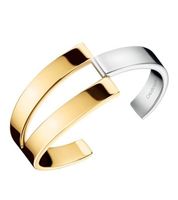 Brazalete bicolor Calvin Klein Truly para mujer, de acero inoxidable, en plata/oro rosa o plata/oro