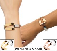 Brazalete bicolor Calvin Klein Truly para mujer, de acero inoxidable, en plata/oro rosa o plata/oro