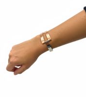 Brazalete bicolor Calvin Klein Truly para mujer, de acero inoxidable, en plata/oro rosa o plata/oro