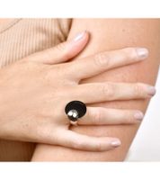 Timeless Calvin Klein Women's Ring with Hinged Disc, Stainless Steel Ring, Finger Ring KJ3ZBR28010 Silver