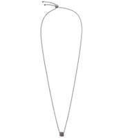 Delicate Calvin Klein Rocking Necklace for Women with Steel Cube and Pink Pavé Crystals, Stainless Steel Necklace, Fashion Pendant KJ9CVN140100 Gray/Pink