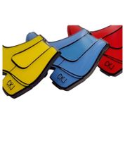 3-Pack Calvin Klein Unisex Boat-Design Pin-Ups, Stainless Steel Enamel Brooches KJJNDH300400 Yellow/Red/Blue