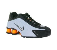 Baskets basses innovantes NIKE Shox R4 pour femme avec technologie Shox - Chaussures de sport et de running AR3565 401 Noir/Argent/Bleu/Orange