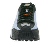 Baskets basses innovantes NIKE Shox R4 pour femme avec technologie Shox - Chaussures de sport et de running AR3565 401 Noir/Argent/Bleu/Orange