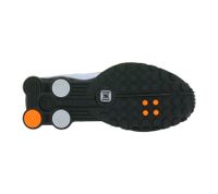 Baskets basses innovantes NIKE Shox R4 pour femme avec technologie Shox - Chaussures de sport et de running AR3565 401 Noir/Argent/Bleu/Orange