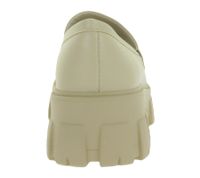 Fashionable Women's Loafers with Chunky Sole, Faux Leather Slip-On Shoes, 918888 Beige