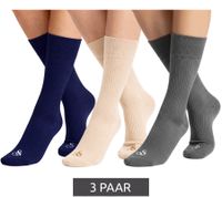 3 Paar SCOTCH & SODA Herren Crew-Socken Amsterdam Alltags-Strümpfe Einheitsgröße / 41-46 Cotton Blend in Grau/Navy/Blau oder Rayon Blend in Grau/Navy/Beige