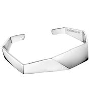 Striking Calvin Klein Women's Bangle with Geometric Design, Size XS, KJATMF0001, Silver