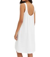 Cozy women's nightgown made of lightweight seersucker, night dress, pajama cotton dress 921848 White
