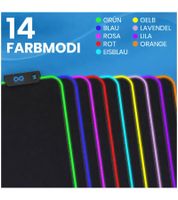 Everlasting Comfort RGB Mouse Pad Gaming Mat with LED Lighting, Wrist Rest, and Color-Changing Modes - Large Mouse Pad 80x30cm Gaming Accessory - Black
